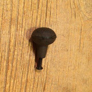 One (1) Cast Iron Round Knobs Antique Style 1 1/4" wide Cabinet Knob 0184-3758